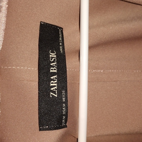 Zara Light Pink Faux Suede Hooded Raw Edge Front Belted Zara Jacket M - Picture 5 of 7